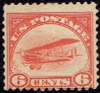 US Airmail Stamp 1918 6¢ Scott #C1